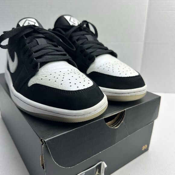 NIKE AIR JORDAN 1 RETRO LOW SE I DIAMOND SHORTS PANDA WHITE BLACK DH6931-001 - Picture 8 of 16